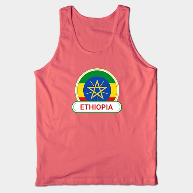 Ethiopia Country Badge - Ethiopia Flag Tank Top by Yesteeyear